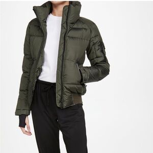 SAM military green puffer coat.